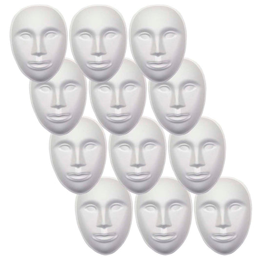 Paperboard Mask, Face, 8" x 5-3/4", Pack of 12 - Loomini