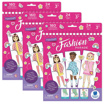 PaperCraft Fashion Parade Paper Dolls, 3 Sets - Loomini