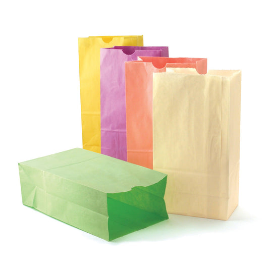 Pastel Assorted Bags, 6" x 3 1/2" x 11", Pack of 28 - Loomini