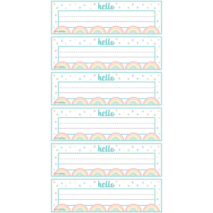 Pastel Pop Flat Name Plates, 36 Per Pack, 6 Packs - Loomini