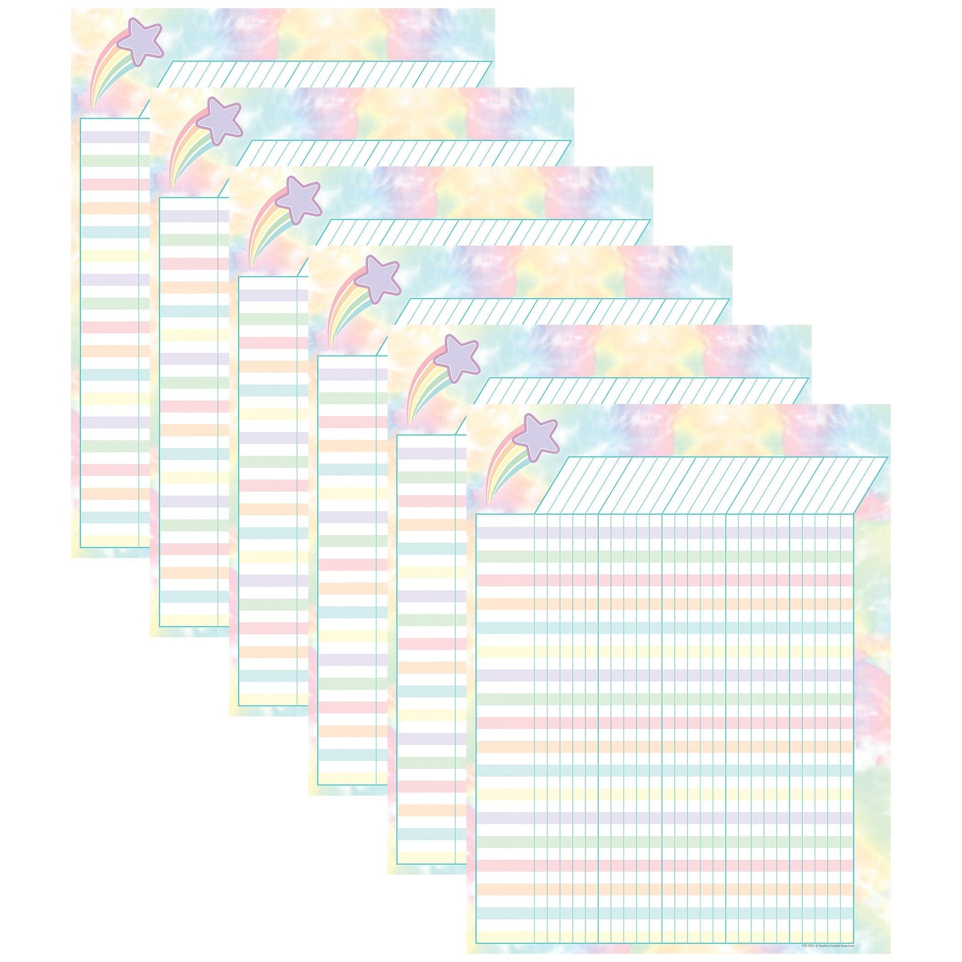 Pastel Pop Incentive Chart, Pack of 6 - Loomini
