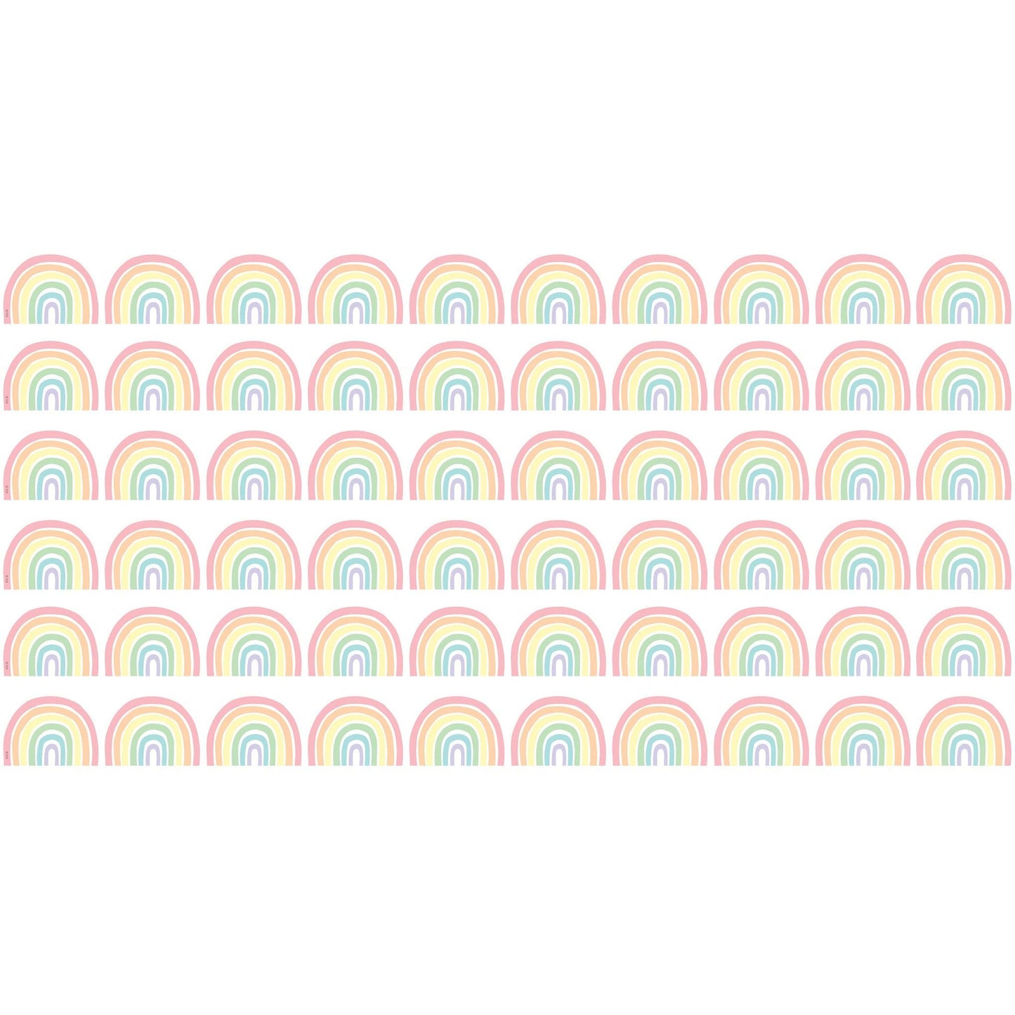 Pastel Pop Rainbows Die-Cut Border Trim, 35 Feet Per Pack, 6 Packs - Loomini