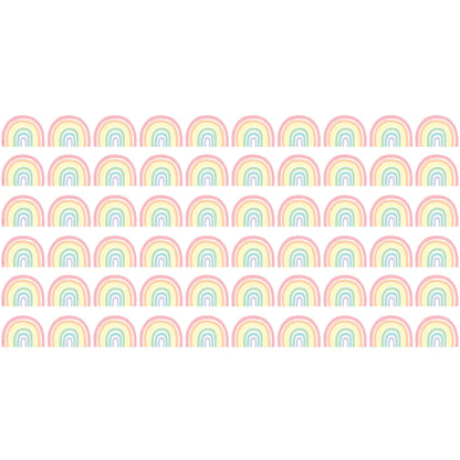 Pastel Pop Rainbows Die-Cut Border Trim, 35 Feet Per Pack, 6 Packs - Loomini