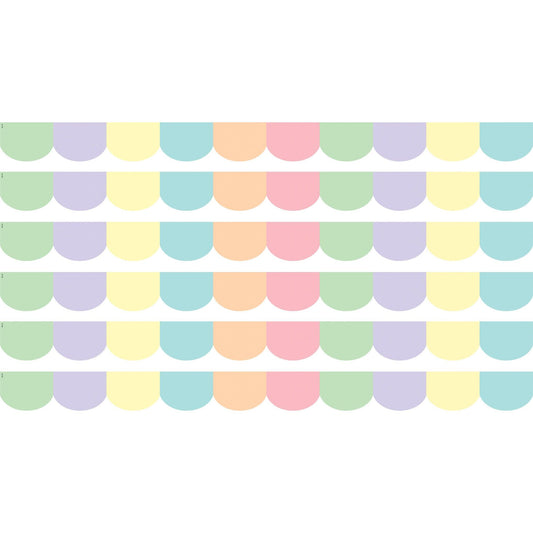 Pastel Pop Scalloped Border Trim, 35 Feet Per Pack, 6 Packs - Loomini