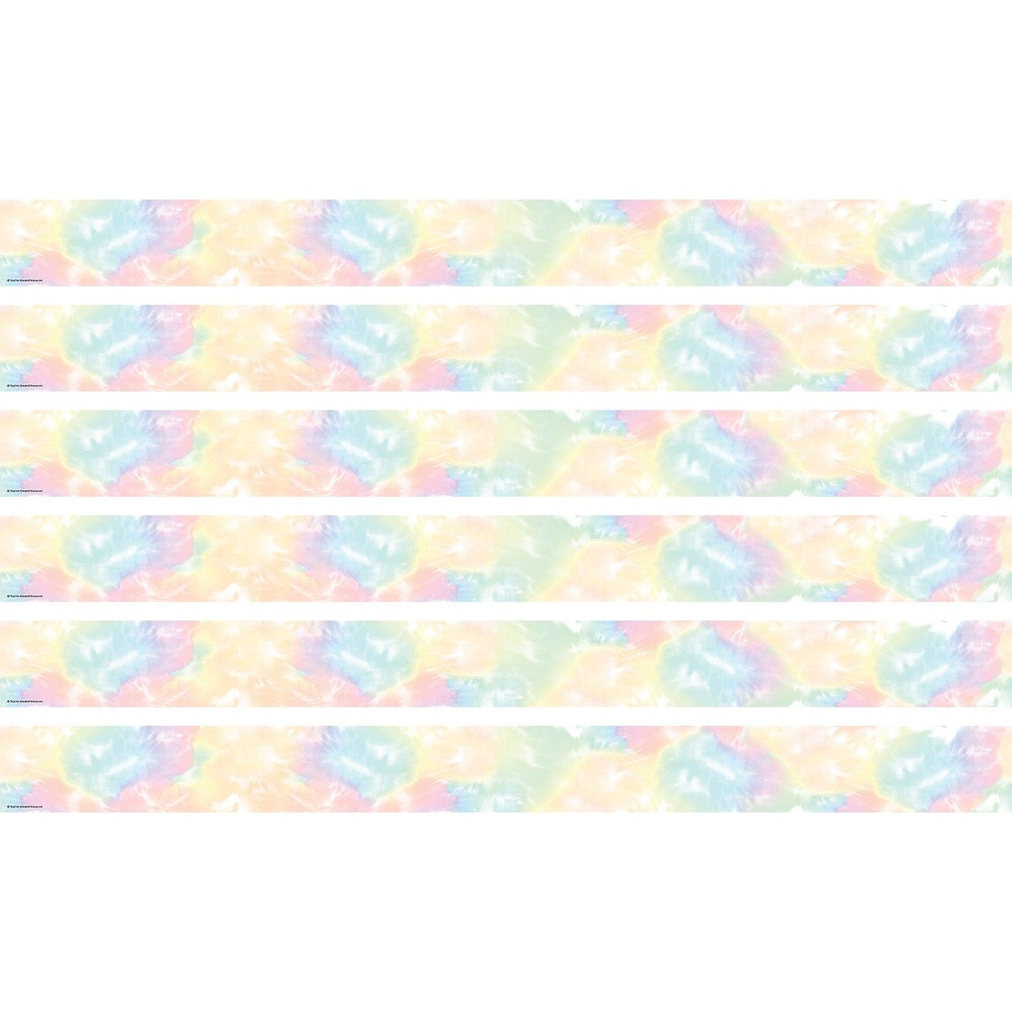 Pastel Pop Tie-Dye Straight Border Trim, 35 Feet Per Pack, 6 Packs - Loomini