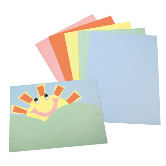 Pastel Tagboard, 5 Assorted Colors, 9" x 12", 100 Sheets Per Pack, 2 Packs - Loomini