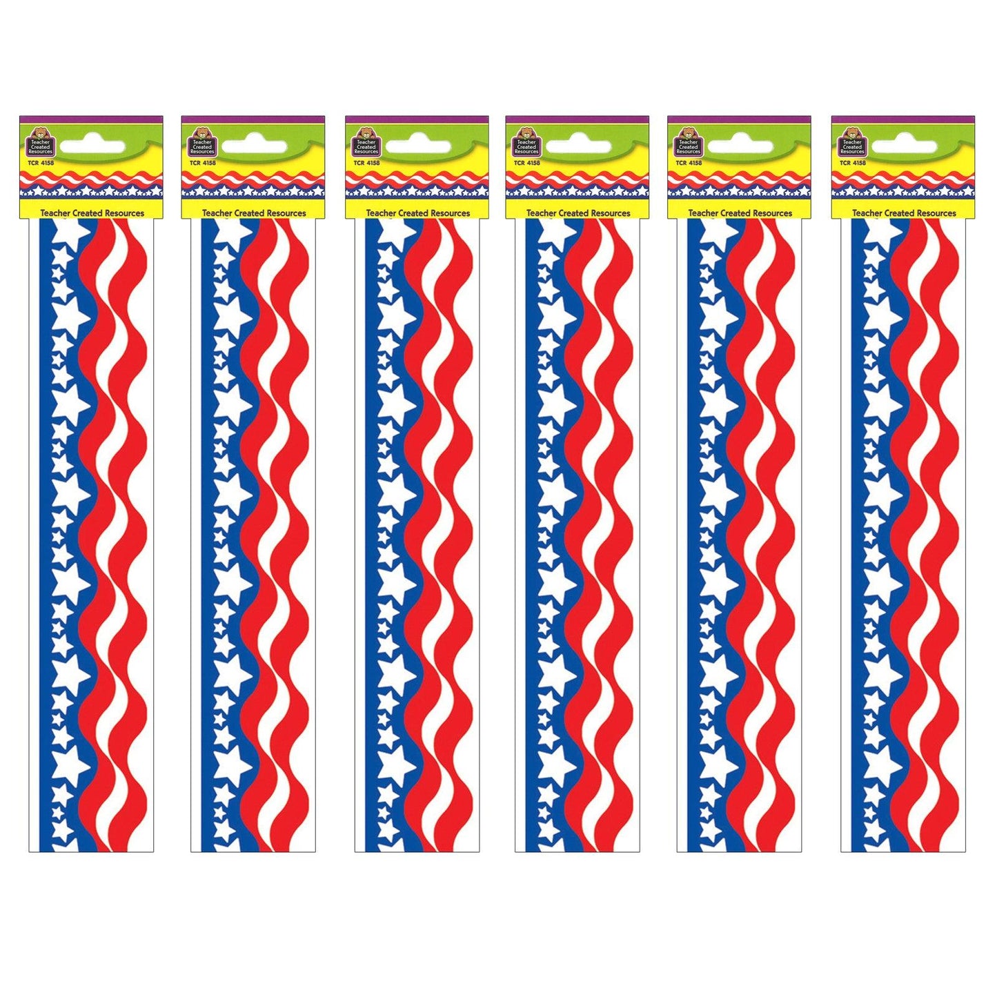 Patriotic Border Trim, 35 Feet Per Pack, 6 Packs - Loomini