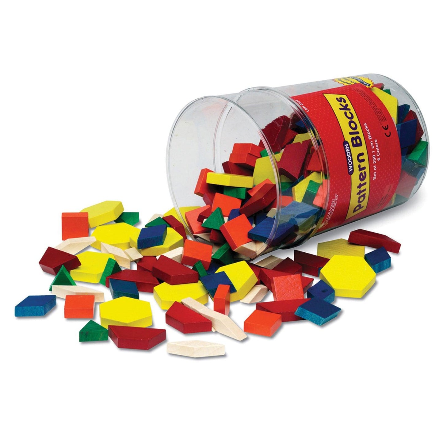 Pattern Blocks Wooden, 1cm, 250 Per Pack - Loomini