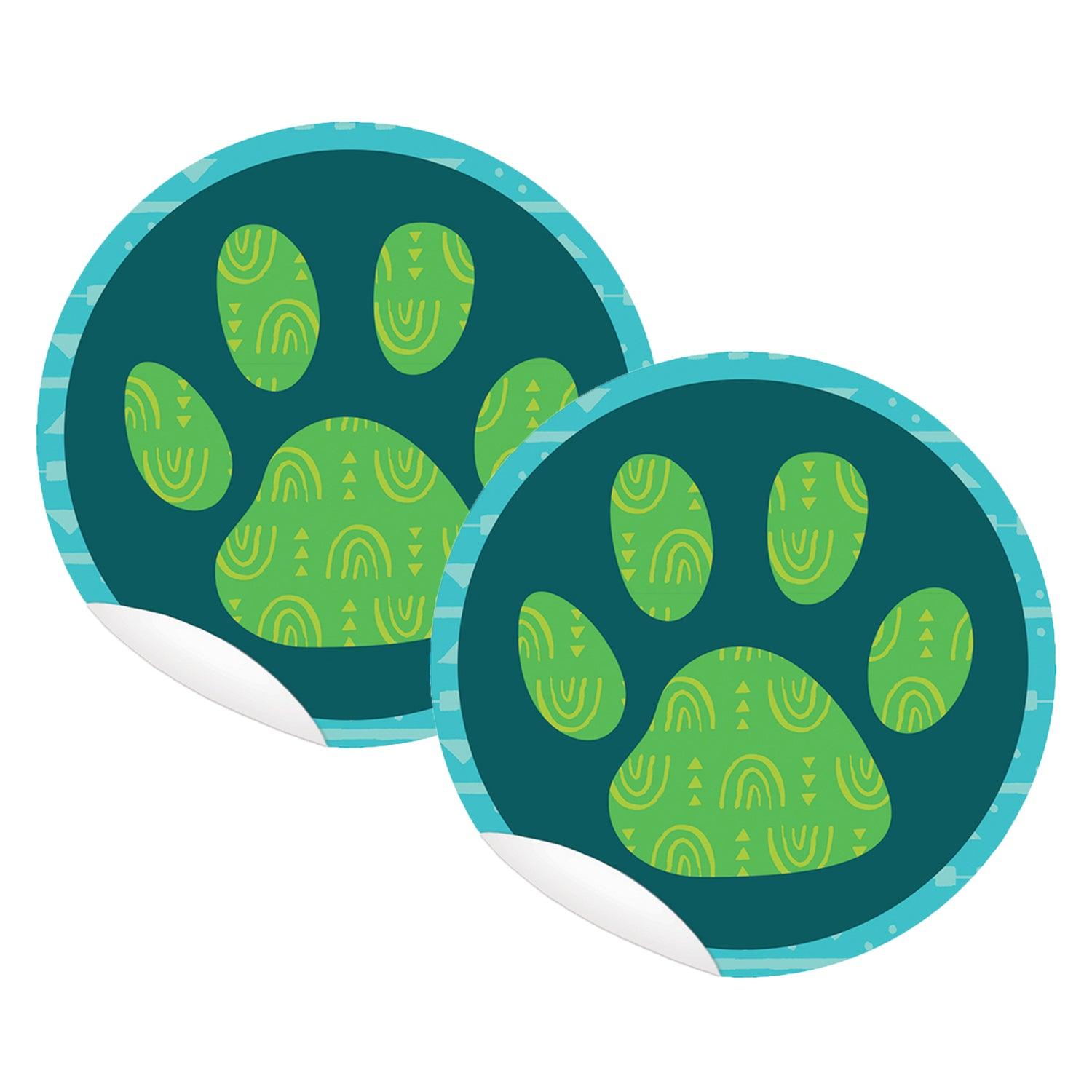 Paw Print 5" Floor Decals Stickers, 10 Per Pack, 2 Packs - Loomini