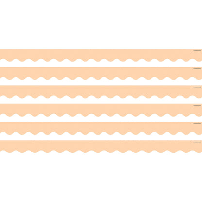 Peach Scalloped Border Trim, 35 Feet Per Pack, 6 Packs - Loomini