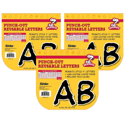 Peanuts® Black Deco 4" Letters, 212 Per Pack, 3 Packs - Loomini