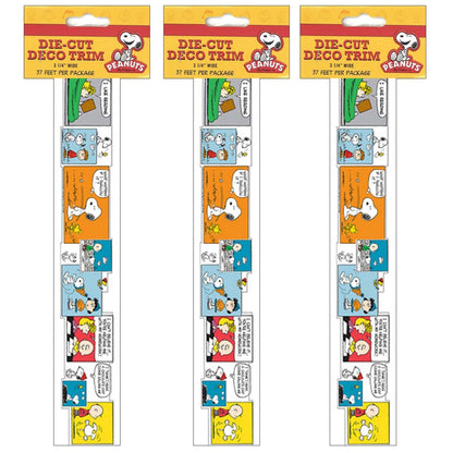 Peanuts® Comic Blocks Extra Wide Die Cut Deco Trim®, 37 Feet Per Pack, 3 Packs - Loomini