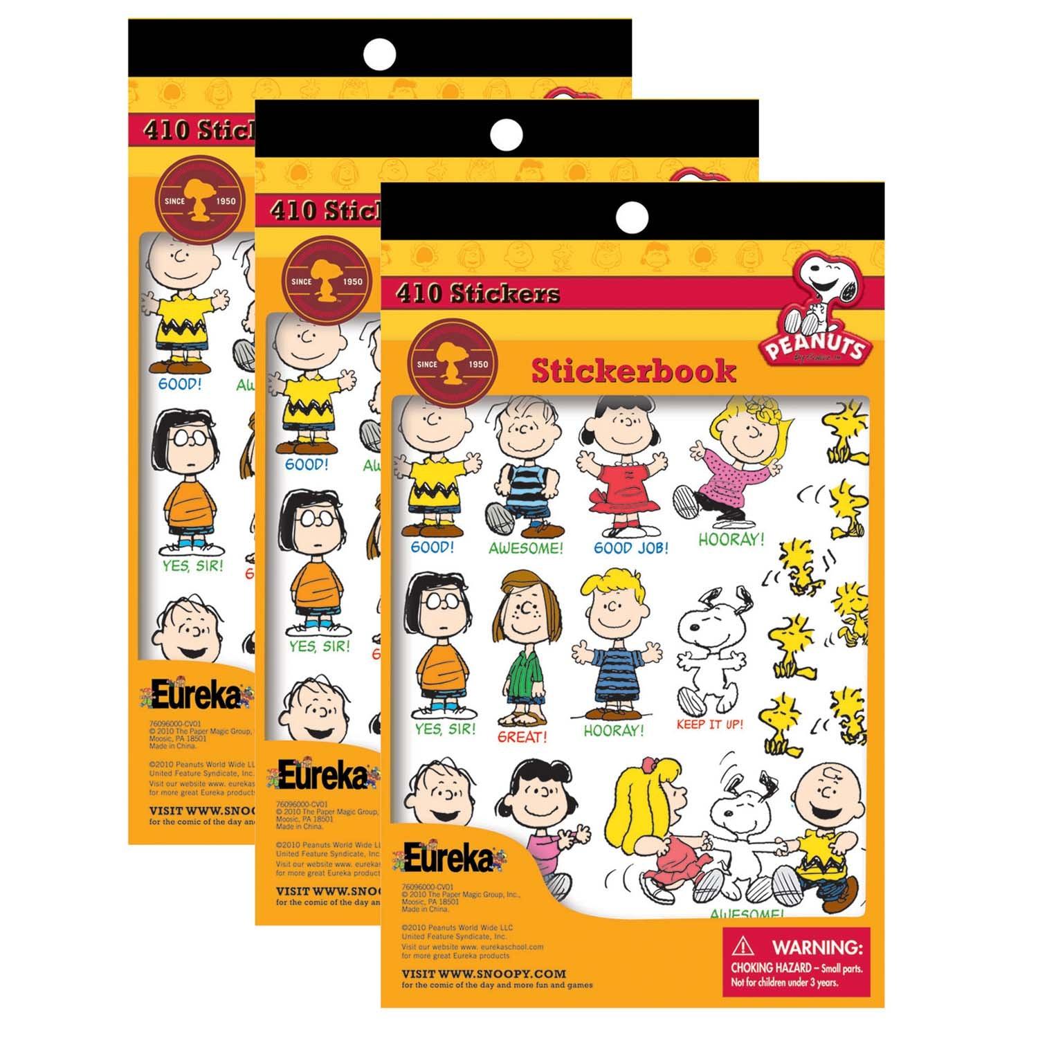 Peanuts® Sticker Book, 410 Stickers, Pack of 3 – Loomini
