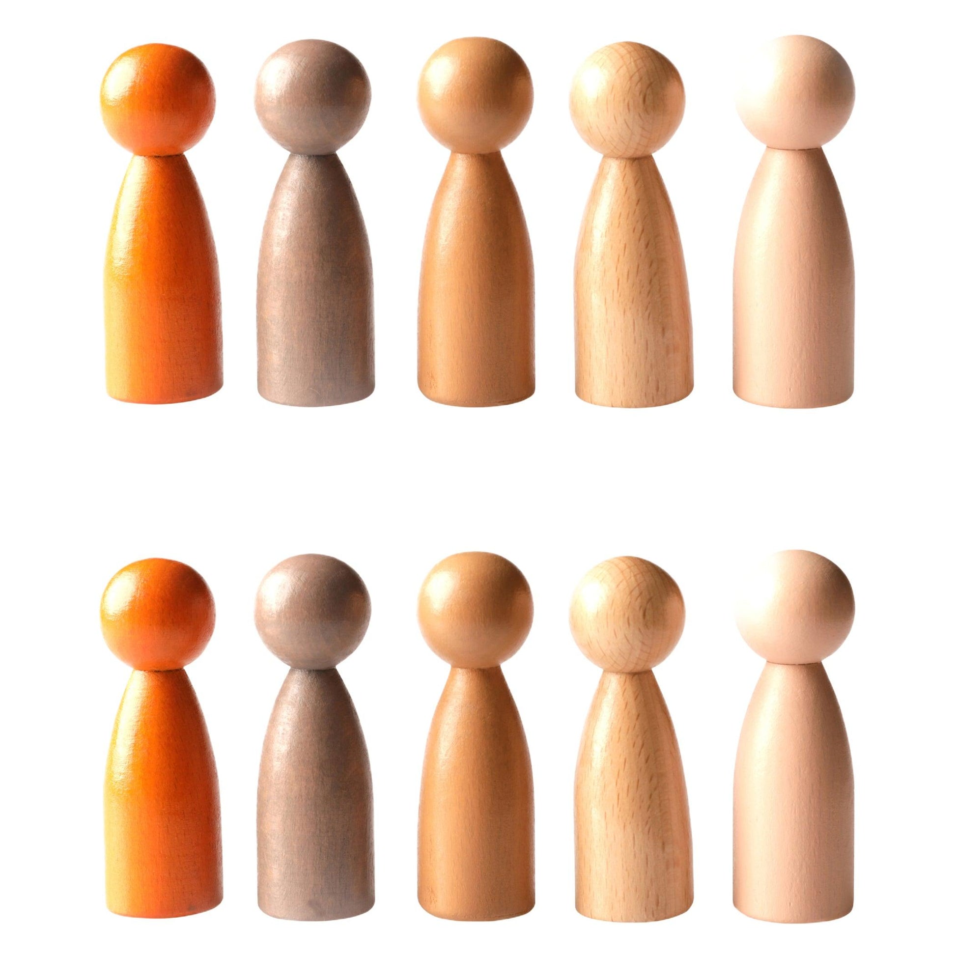 Peg People of the World Wooden People - Set of 10 - Ages 12m+ - Loomini