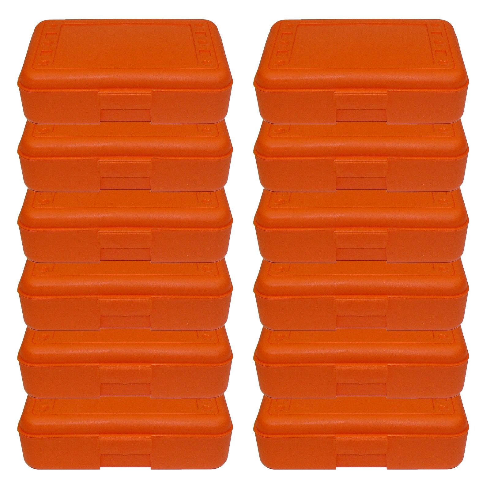 Pencil Box, Orange, Pack of 12 - Loomini