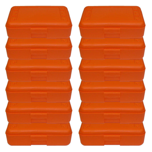 Pencil Box, Orange, Pack of 12 - Loomini
