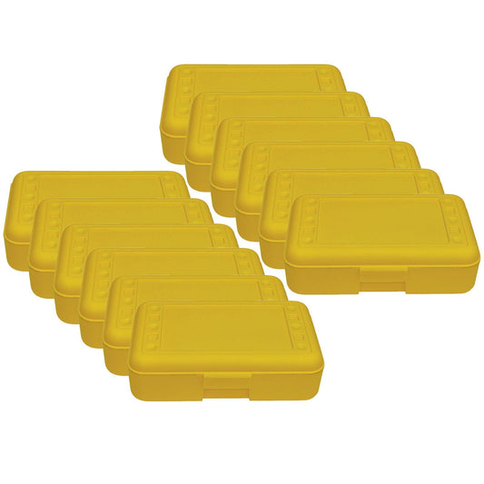 Pencil Box, Yellow, Pack of 12 - Loomini