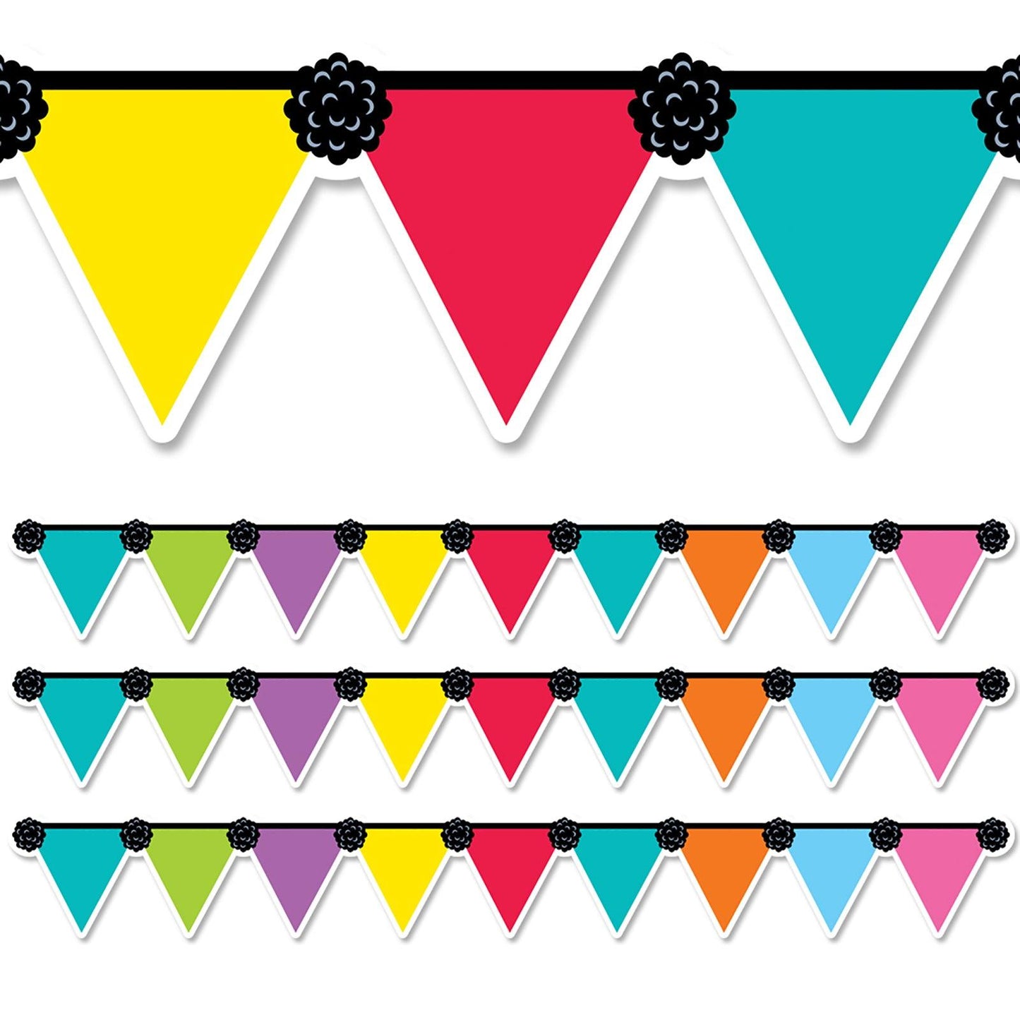 Pennant Party EZ Border, 48 Feet, 3 Packs - Loomini