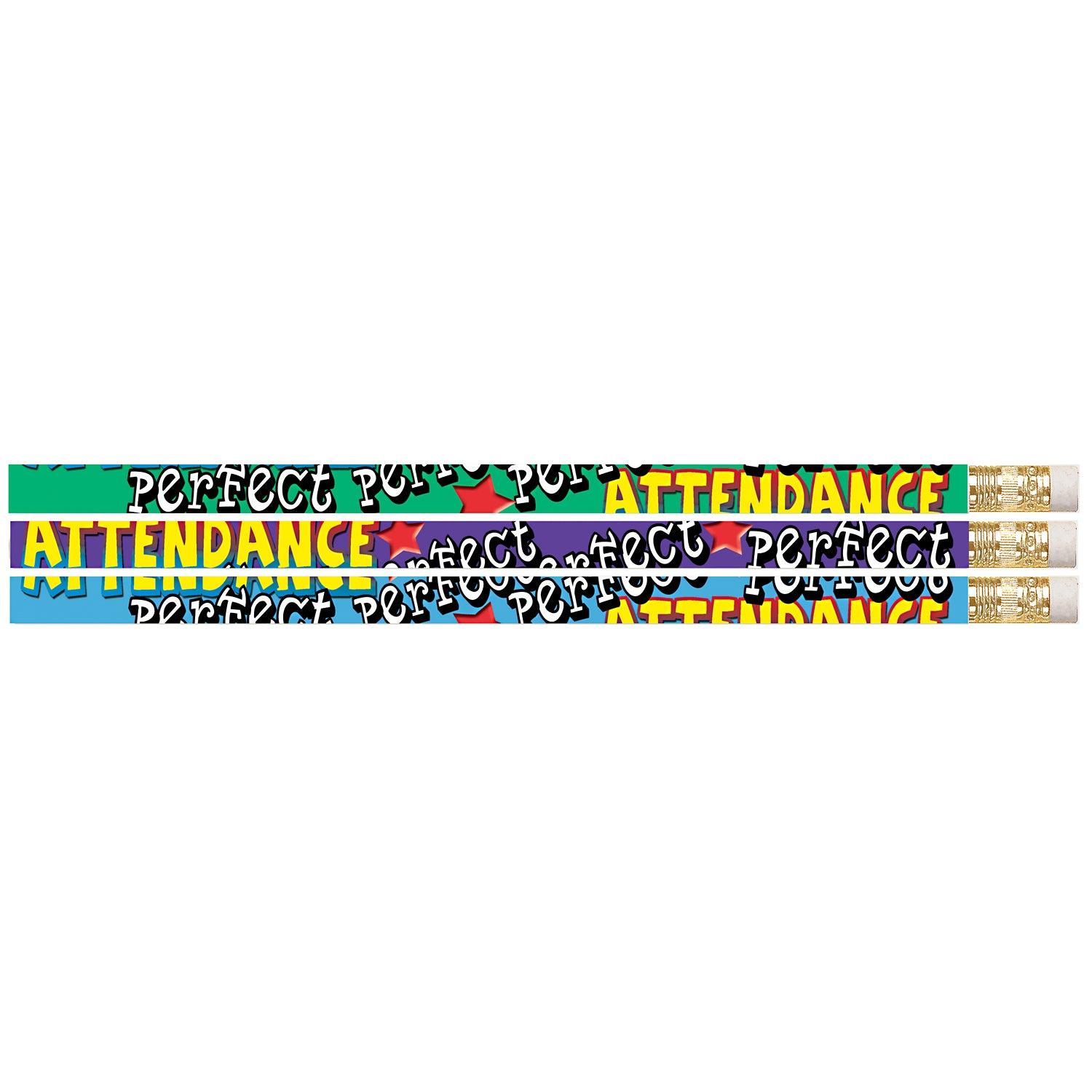 Perfect Attendance Motivational Pencils, 12 Per Pack, 12 Packs - Loomini