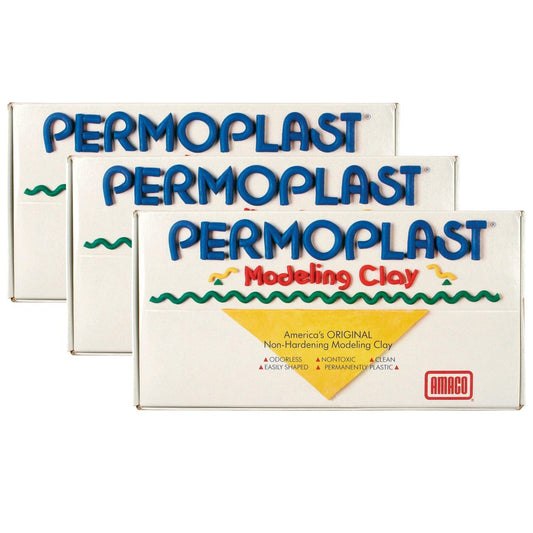 Permoplast Modeling Clay, Green, 1 lb. Per Box, 3 Boxes - Loomini