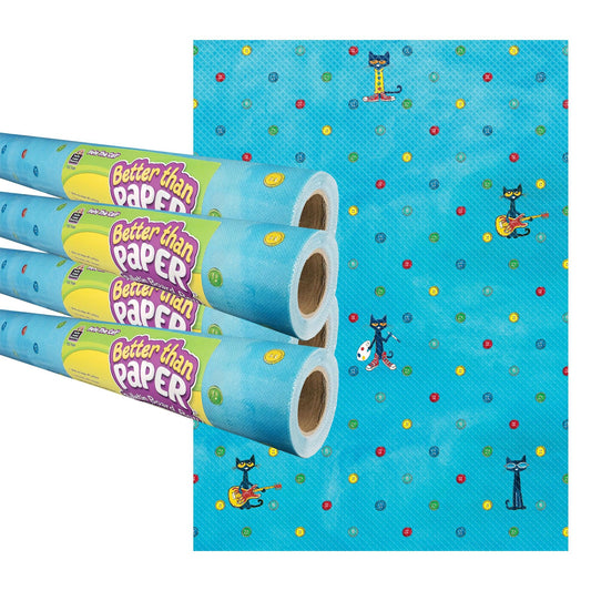 Pete the Cat Better Than Paper Bulletin Board Roll, 4' x 12', Pack of 4 - Loomini