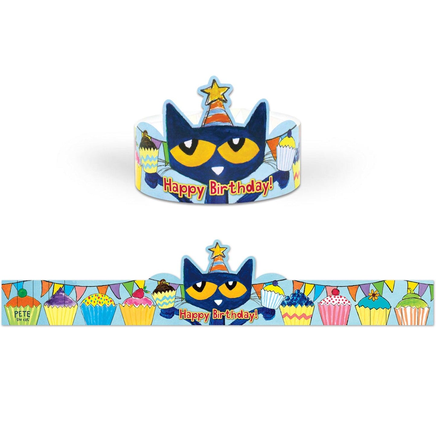 Pete the Cat Happy Birthday Crowns, Pack of 30 - Loomini