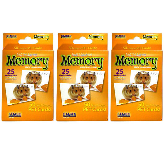 Pets Photographic Memory Matching Game, Pack of 3 - Loomini
