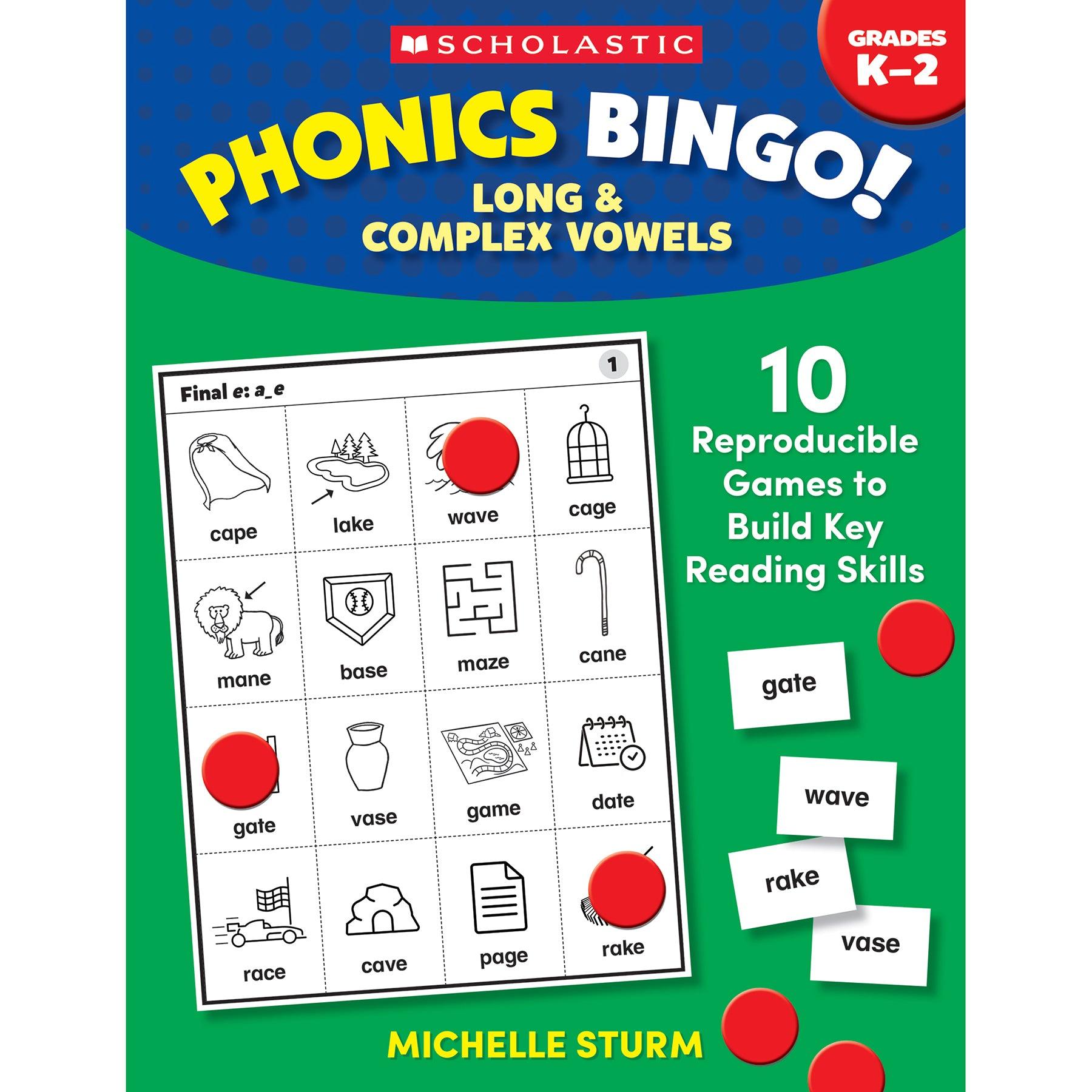 Phonics Bingo: Long & Complex Vowels Activity Book - Loomini