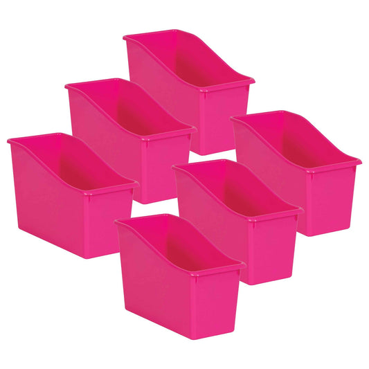 Pink Plastic Book Bin, Pack of 6 - Loomini