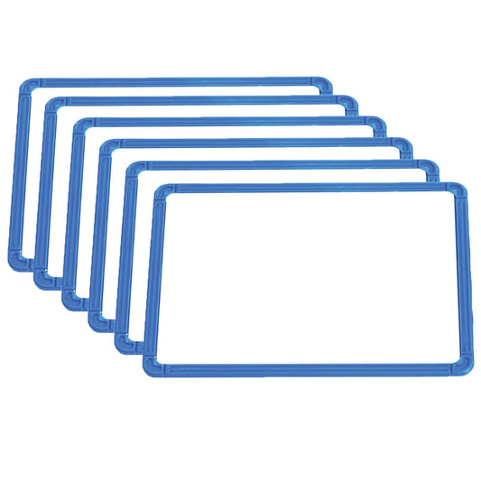 Plastic Framed Metal Whiteboards - Blue - Set of 6 - Loomini