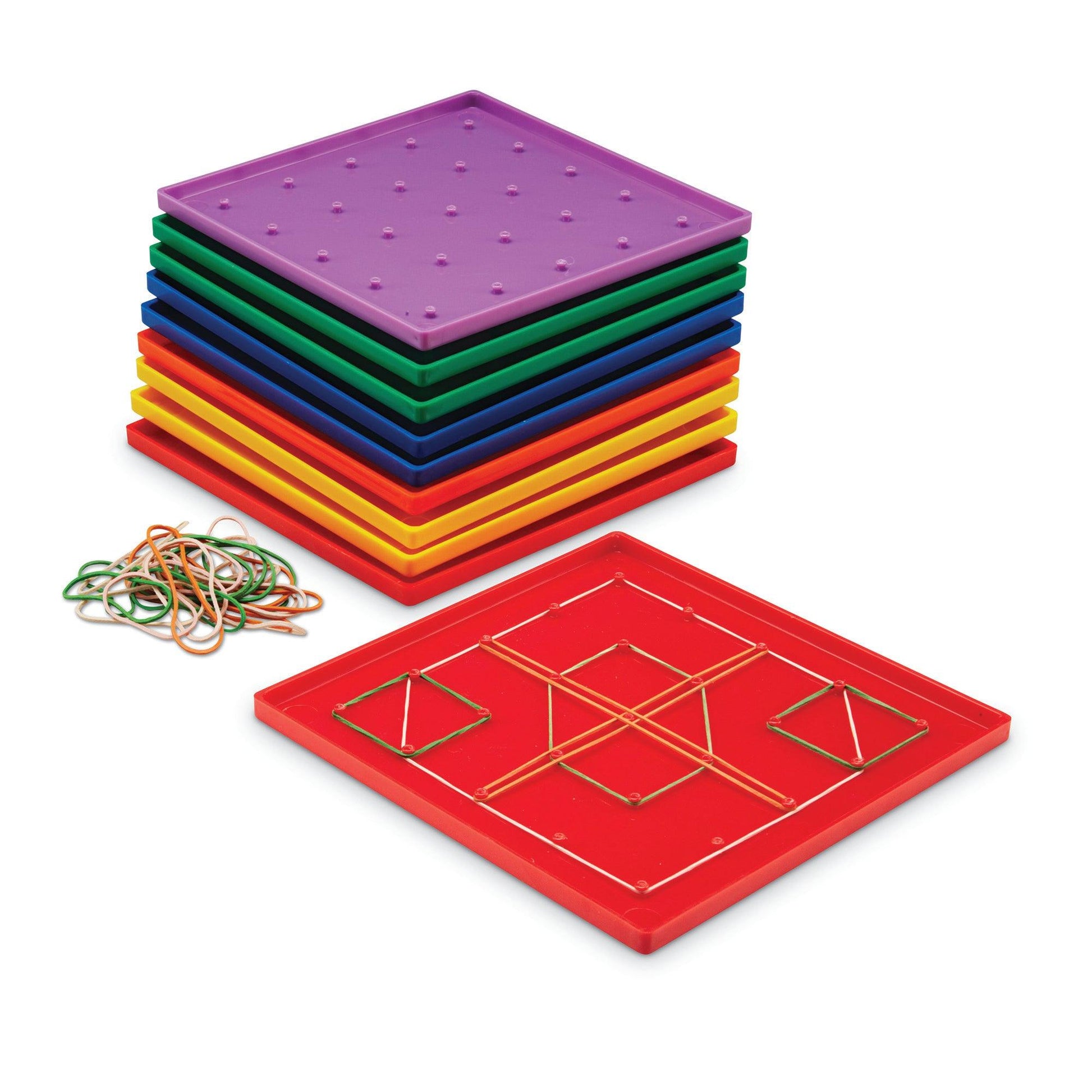 Plastic Geoboard Classpack of 10 - Loomini