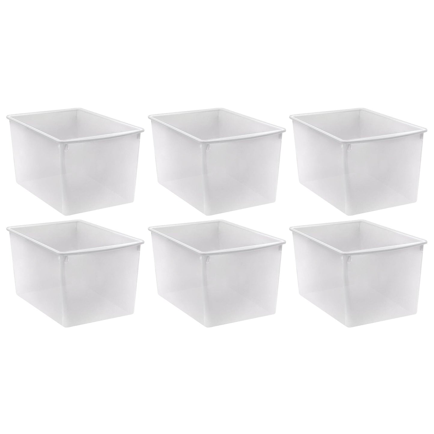 Plastic Multi-Purpose Bin, Clear, Pack of 6 - Loomini