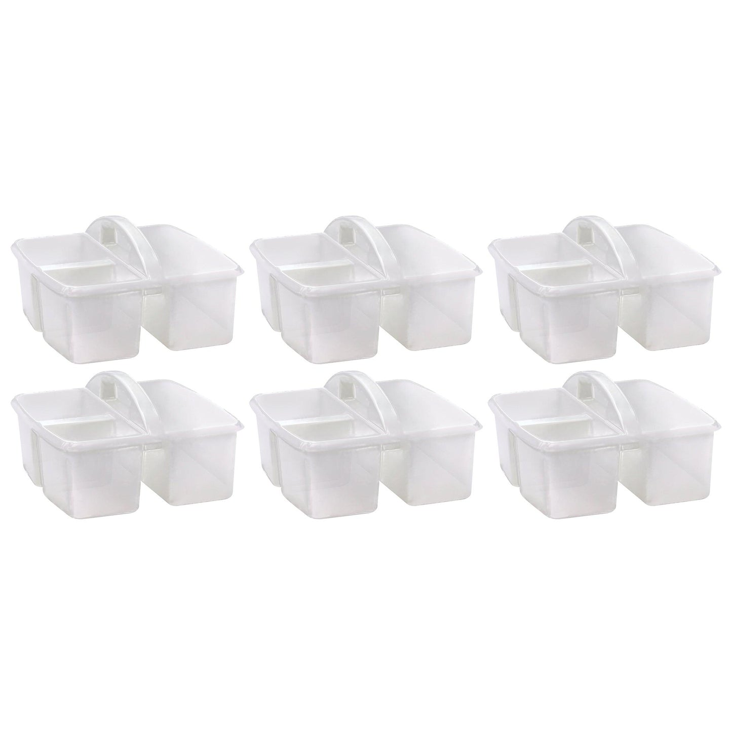 Plastic Storage Caddy, Clear, Pack of 6 - Loomini