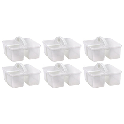 Plastic Storage Caddy, Clear, Pack of 6 - Loomini