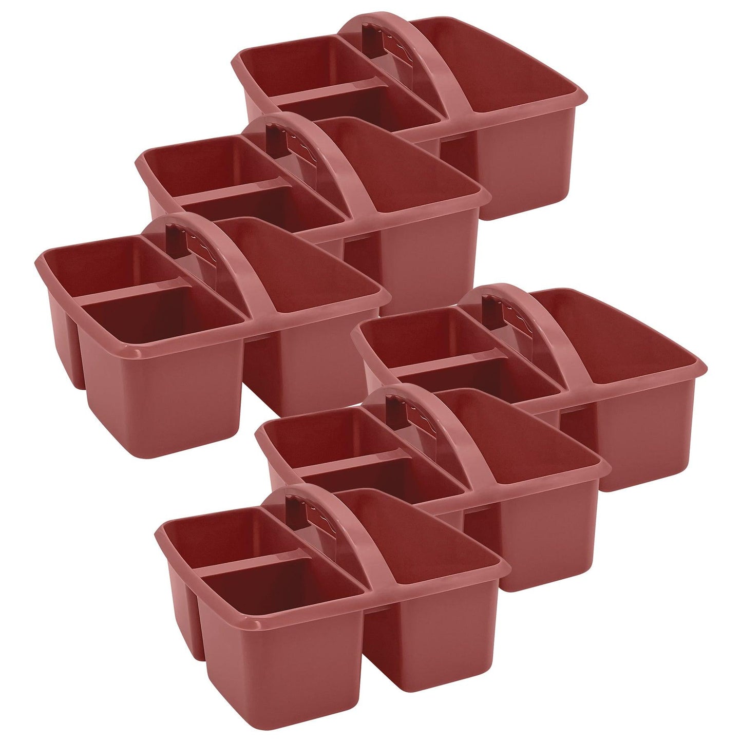 Plastic Storage Caddy, Deep Rose, Pack of 6 - Loomini