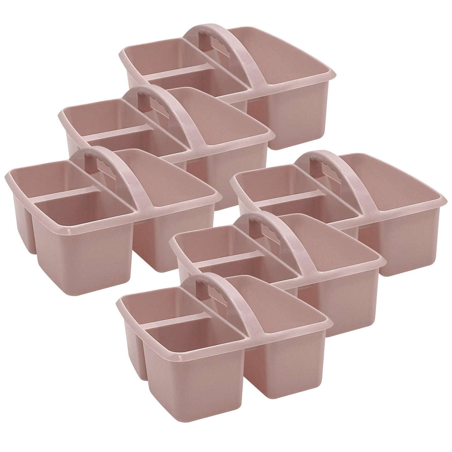 Plastic Storage Caddy, Light Mauve, Pack of 6 - Loomini