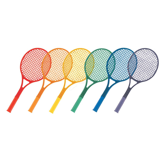 Plastic Tennis Racket Set, 6 Assorted Colors - Loomini