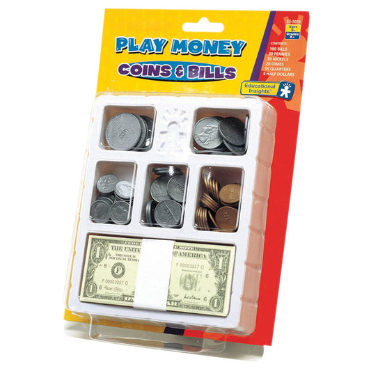 Play Money, Coins & Bills Tray - Loomini