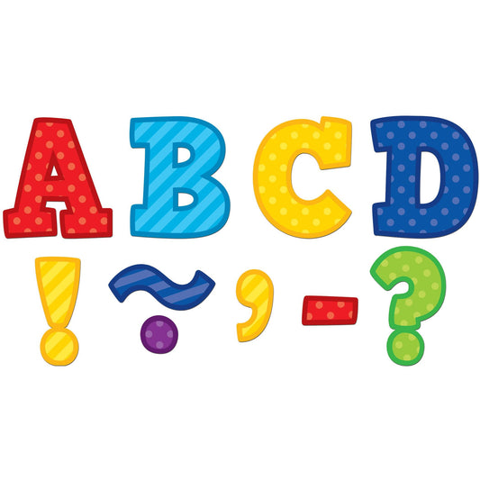 Playful Patterns Bold Block 3" Magnetic Letters - Loomini