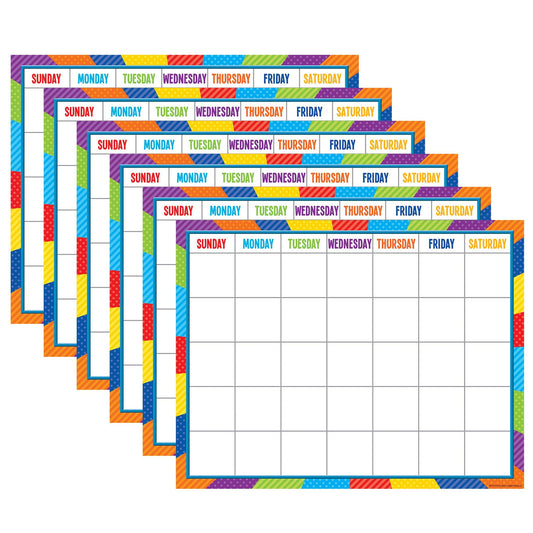 Playful Patterns Calendar Chart, 22" x 17", Pack of 6 - Loomini