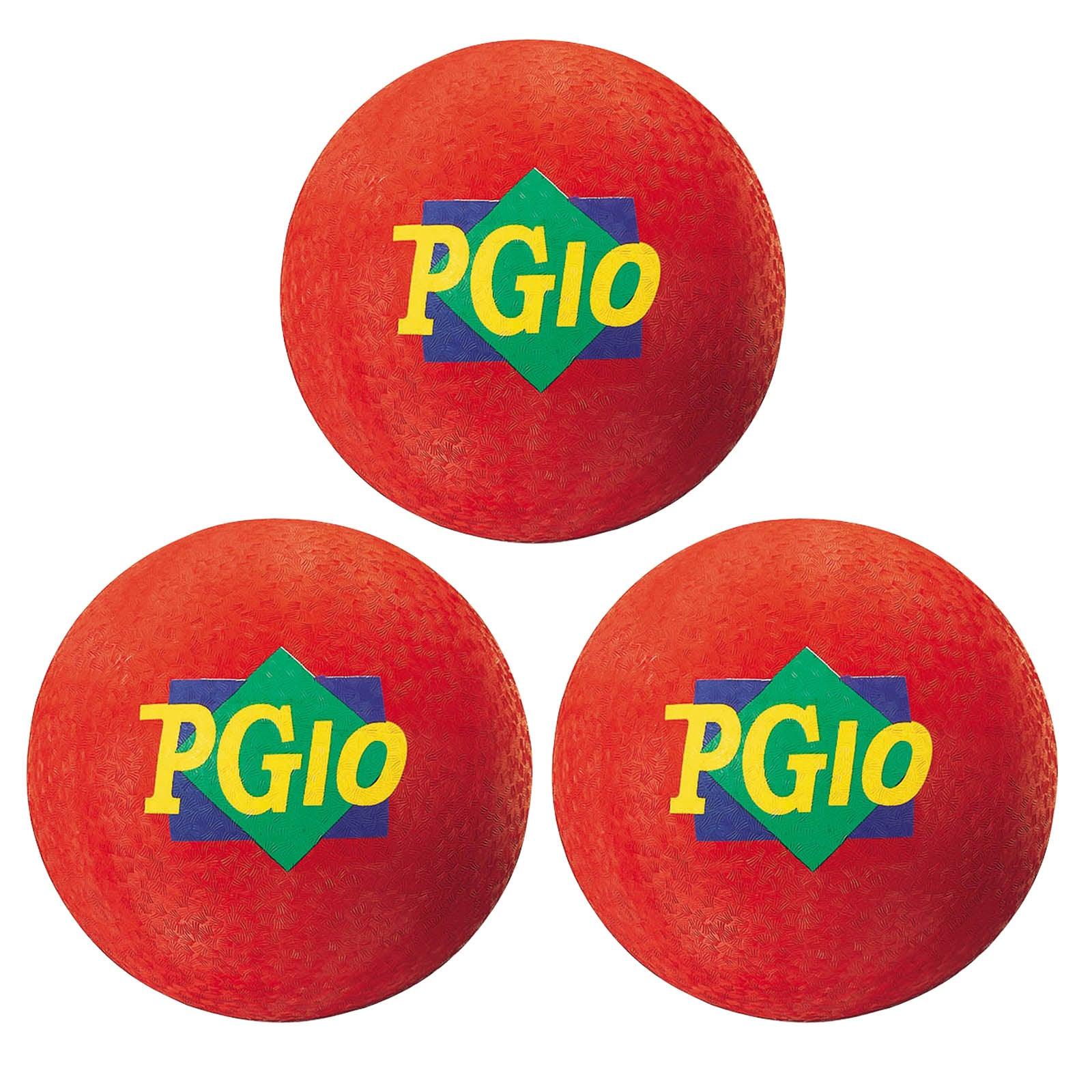 Playground Ball, 10-Inch, Red, Pack of 3 - Loomini