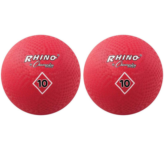 Playground Ball, 10", Red, Pack of 2 - Loomini