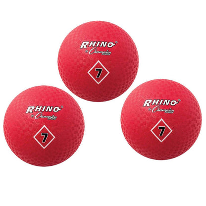 Playground Ball, 7", Red, Pack of 3 - Loomini