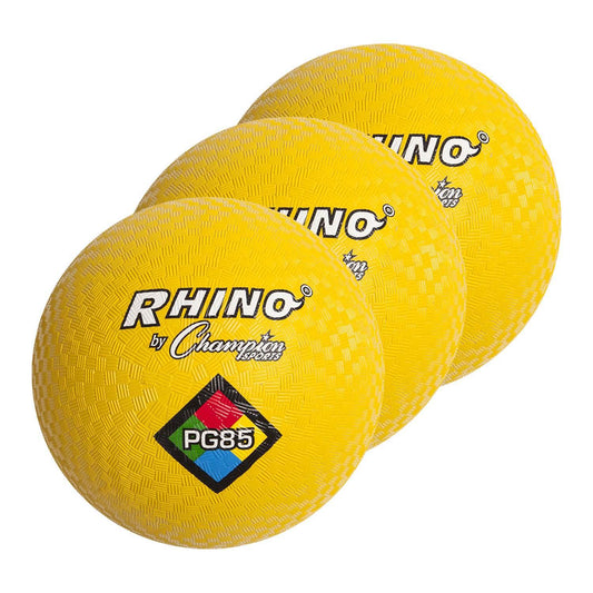 Playground Ball, 8-1/2", Yellow, Pack of 3 - Loomini