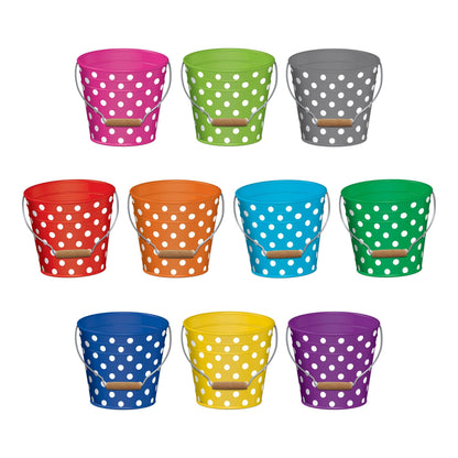 Polka Dots Buckets Accents, 30 Per Pack, 3 Packs - Loomini