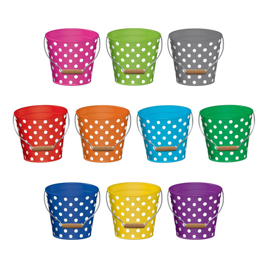 Polka Dots Buckets Accents, 30 Per Pack, 3 Packs - Loomini