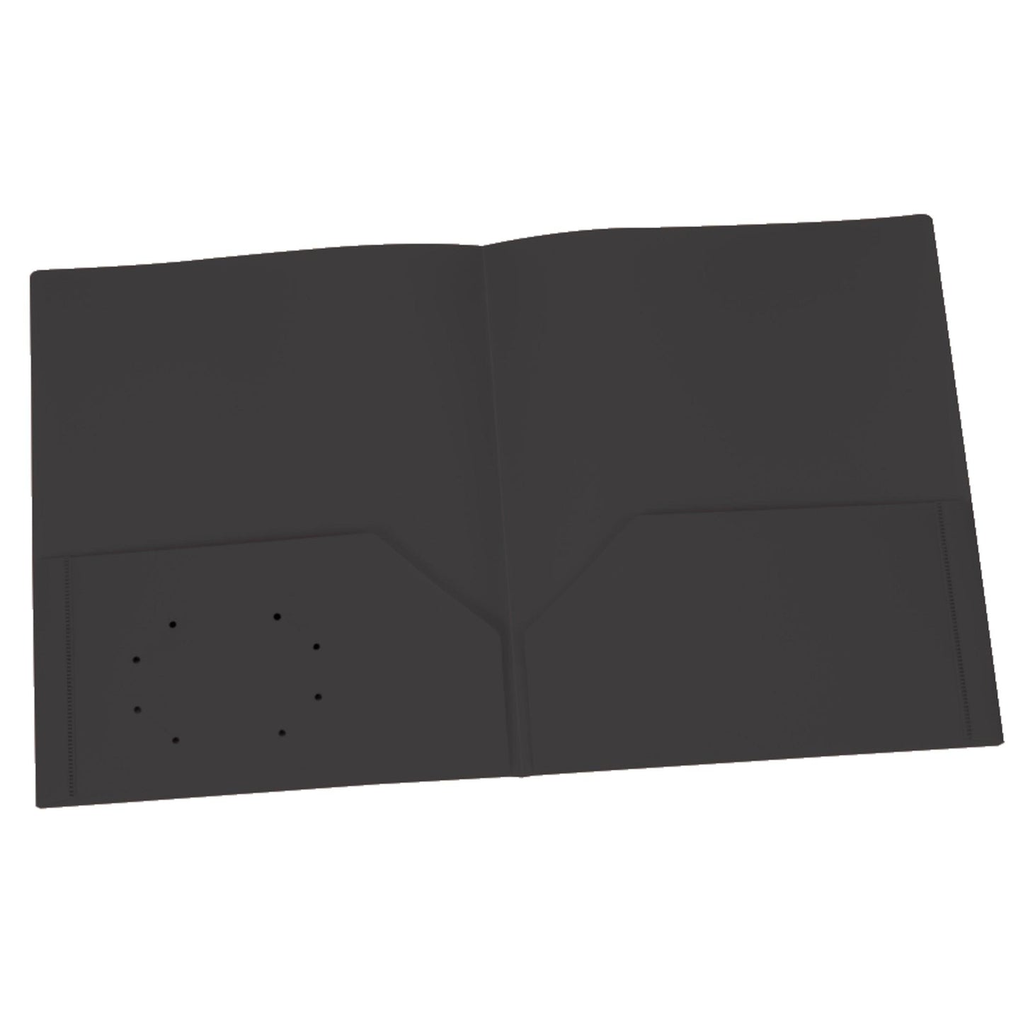 Poly Two Pocket Portfolio, Black, Pack of 25 - Loomini