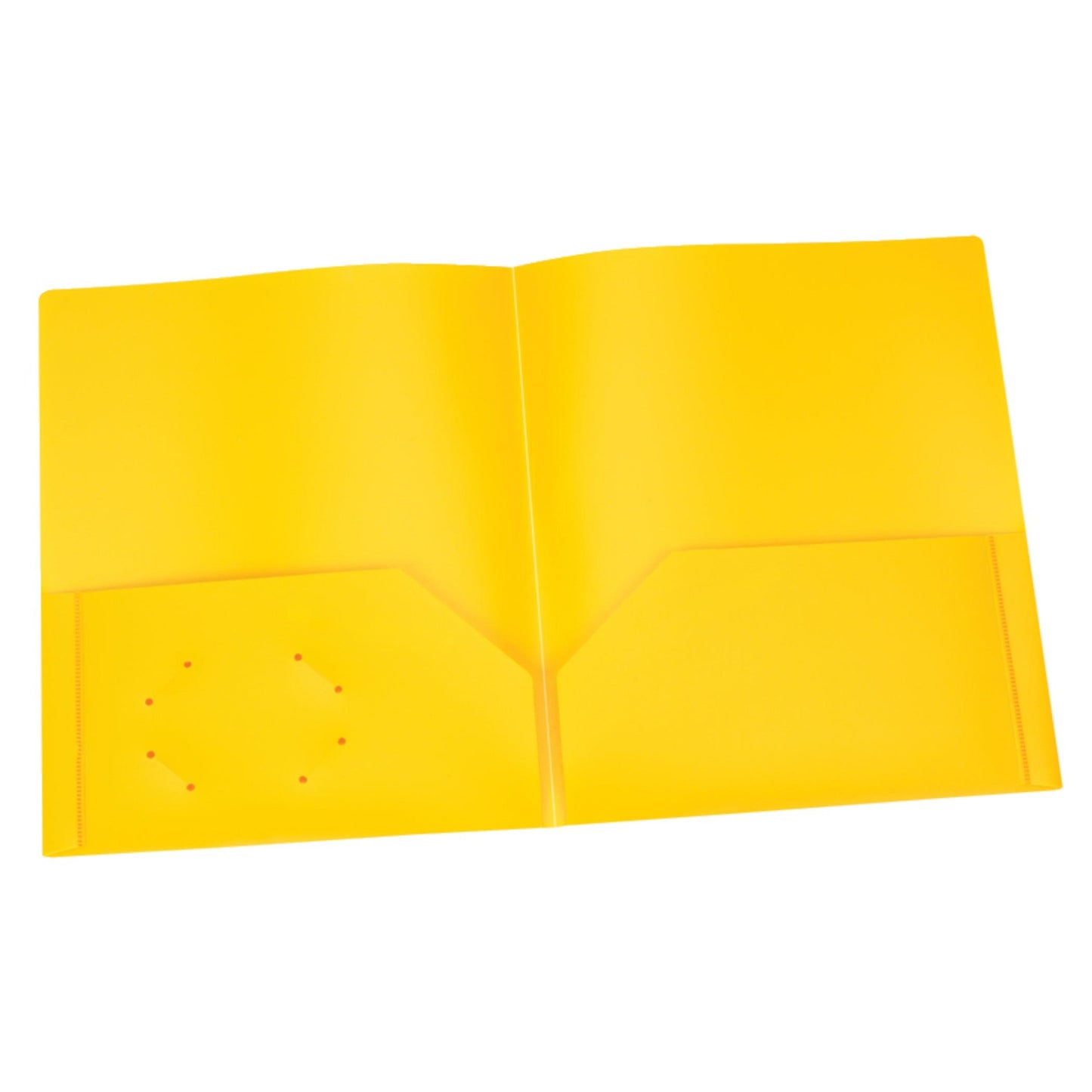 Poly Two Pocket Portfolio, Yellow, Pack of 25 - Loomini