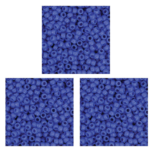 Pony Beads, Blue, 6 mm x 9 mm, 1000 Per Pack, 3 Packs - Loomini