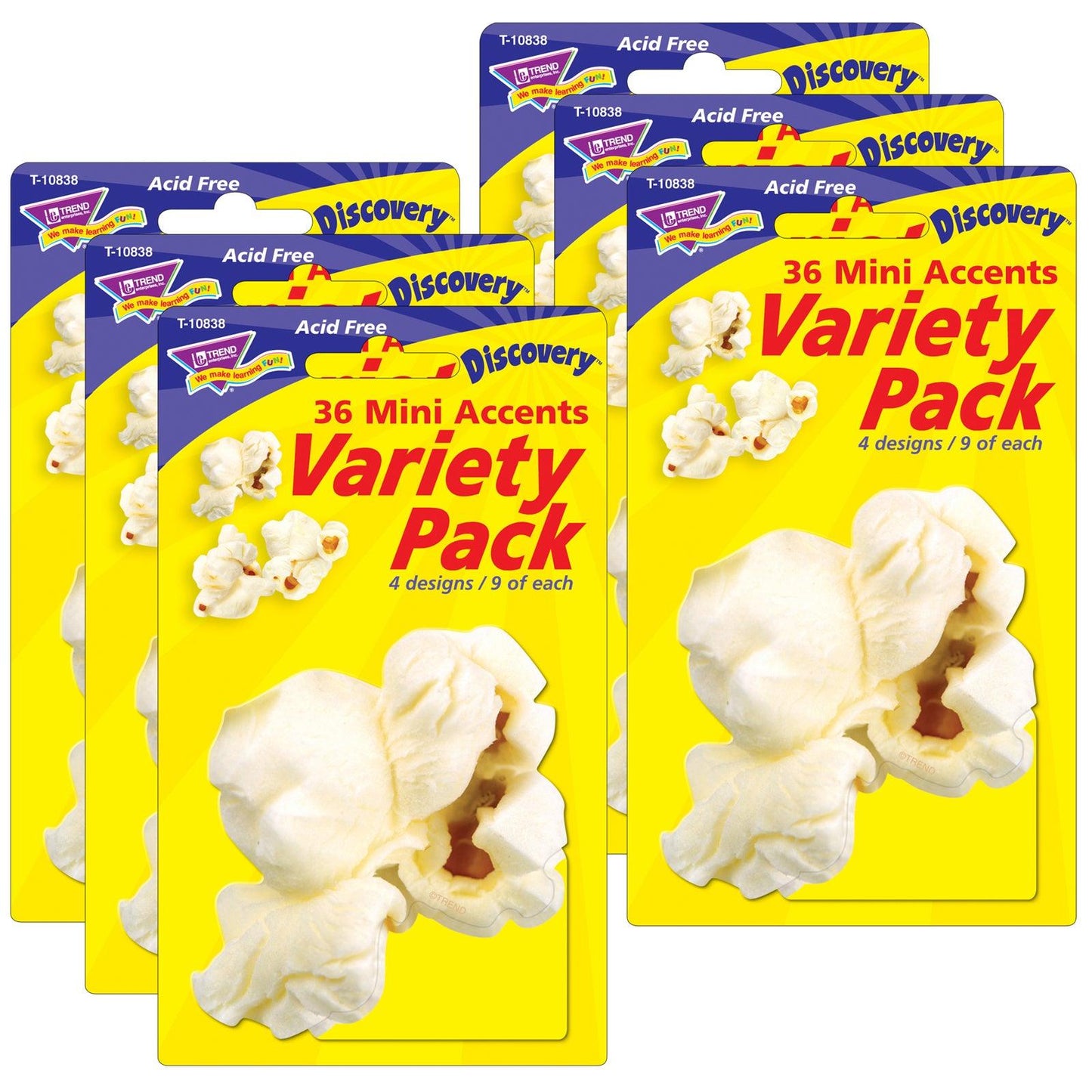 Popcorn Mini Accents Variety Pack, 36 Per Pack, 6 Packs - Loomini